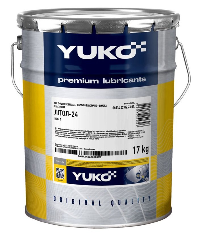 Yuko YUKO Graphite Grease 17кг – графитна грес за трактори, окачвания, открити предавки, крикове. Защита EP при тежко натоварване.