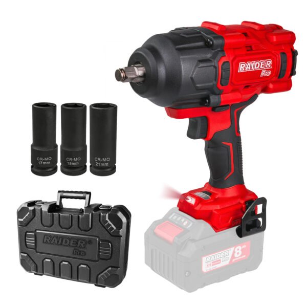 Гайковерт ударен Raider R20 2000Nm 1/2" безчетков LED