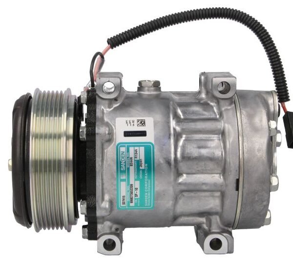 Компресор климатик NRF 32771 SD7H15 за R134a, 12 V, PAG 46, 6 канала и шайба 119 mm. OE 4281803M1 за Massey Ferguson.