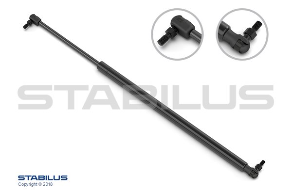 Газов амортисьор Stabilus STA095435 с сила 1150 N, ход 300 мм и дължина 385–685 мм. Заменя CLAAS 0002165870 и SCANIA 1454862. Поръчайте в Agroaktiv.
